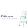 Flash Furniture Commercial Grade 30" High Distressed Green-Blue Metal Indoor-Outdoor Barstool with Back, 4 Pack (4ET353430DB)~#|#~sp137091739_sc7
