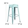 Flash Furniture Commercial Grade 30" High Backless Distressed Green-Blue Metal Indoor-Outdoor Barstool, 4 Pack (4ETBT350330DB)~#|#~sp137091750_sc7