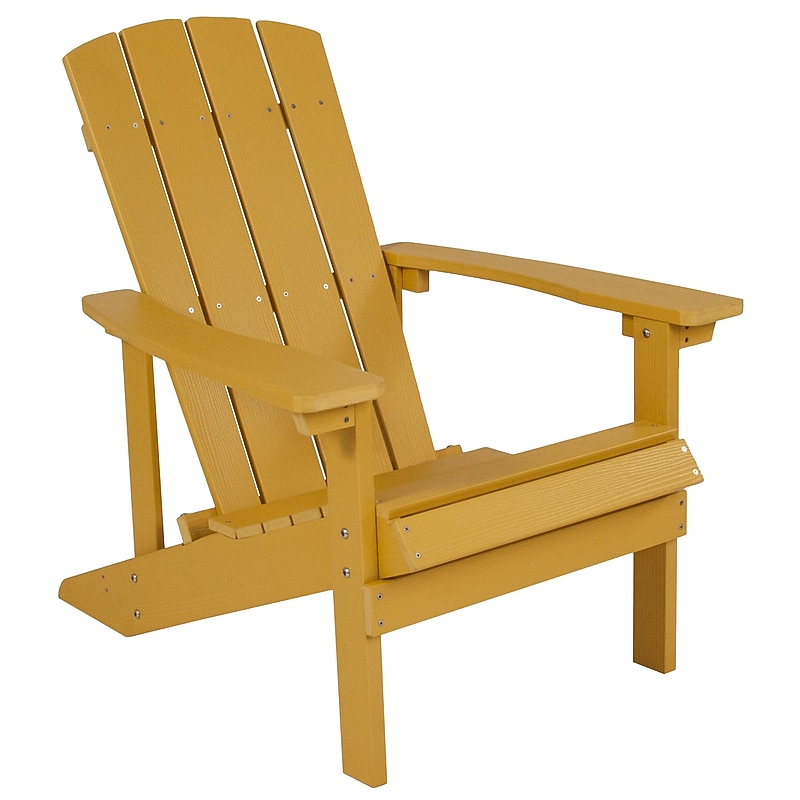 Flash Furniture Charlestown All-Weather Poly Resin Wood Adirondack Chair, Yellow (JJC14501YLW) image 1