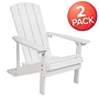 Flash Furniture Charlestown All-Weather Poly Resin Wood Adirondack Chairs, White, 2/Pack (2JJC14501WH)~#|#~sp137091773_sc7