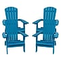 Flash Furniture Charlestown All-Weather Poly Resin Folding Adirondack Chair in Blue, 4 Pack (4JJC14505BLU)~#|#~sp137091970_sc7