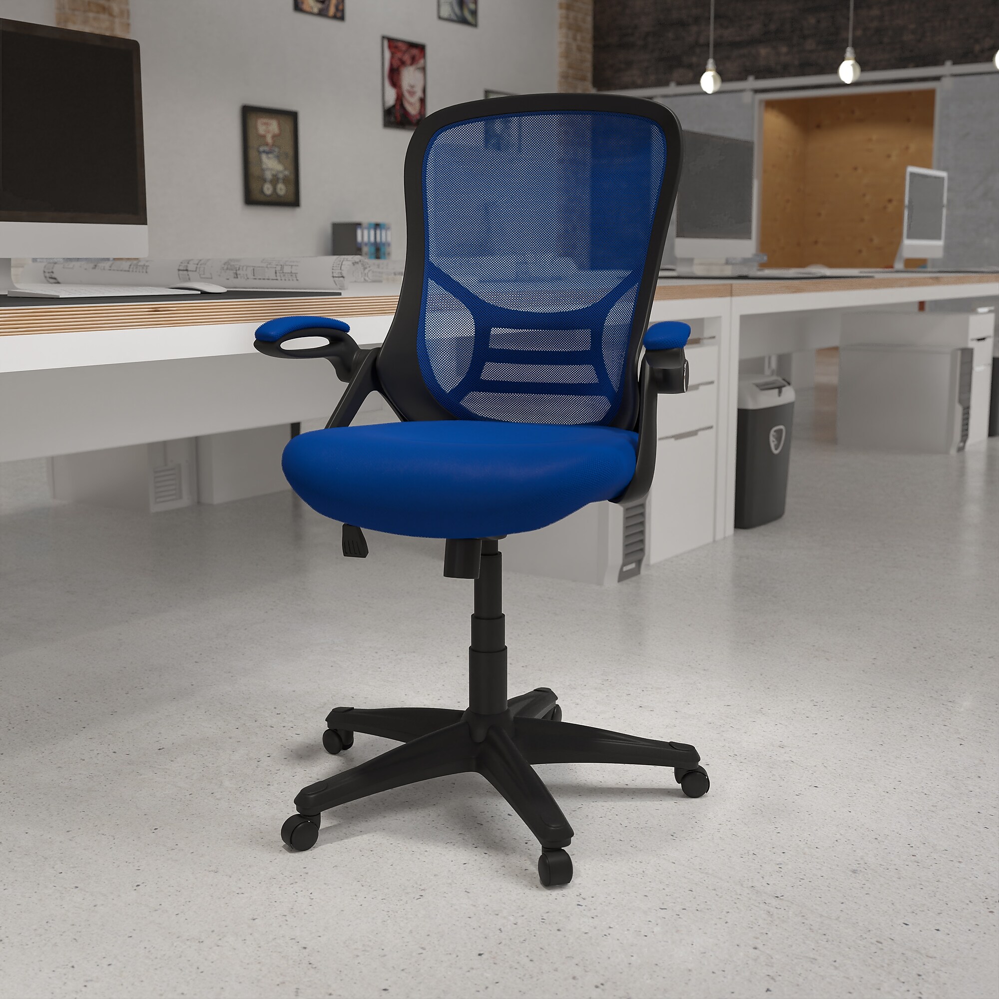 Flash Furniture Porter Ergonomic Mesh Swivel Executive Chair, Blue/Black (HL00161BKBL) Sansujyuku sansujyuku.com