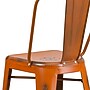 Flash Furniture Commercial Grade 30" High Distressed Orange Metal Indoor-Outdoor Barstool with Back, 4 Pack (4ET353430OR)~#|#~sp137092296_sc7