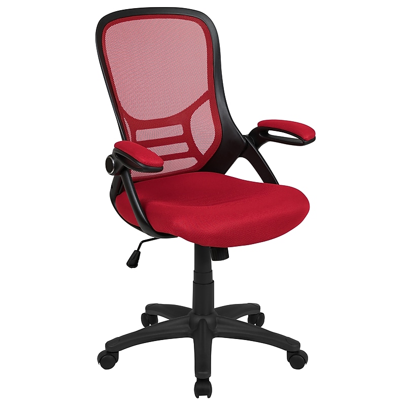 Flash Furniture Porter Ergonomic Mesh Swivel Executive Chair, Red/Black (HL00161BKRED) image 1