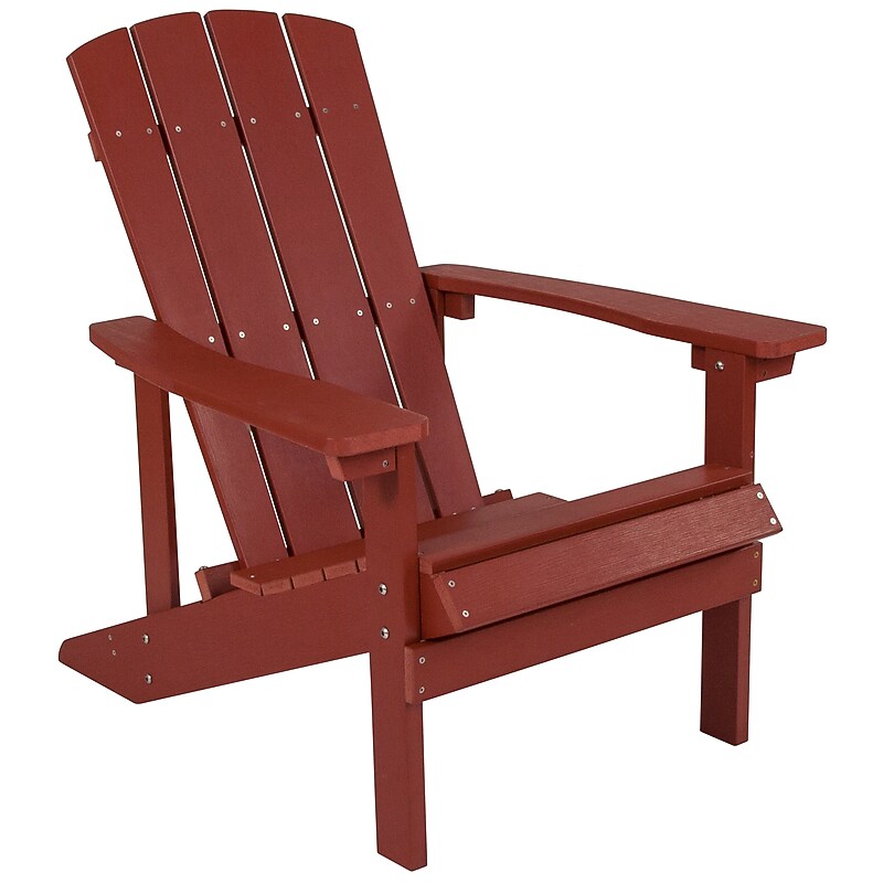 Flash Furniture Charlestown All-Weather Poly Resin Wood Adirondack Chair, Red (JJC14501RED) image 1