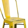 Flash Furniture Commercial 24" High Distressed Yellow Metal Indoor-Outdoor Counter Height Stool with Back, 4 Pack (4ET353424YL)~#|#~sp137092861_sc7