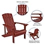 Flash Furniture Charlestown All-Weather Poly Resin Wood Adirondack Chair, Red (JJC14501RED)~#|#~sp137092873_sc7