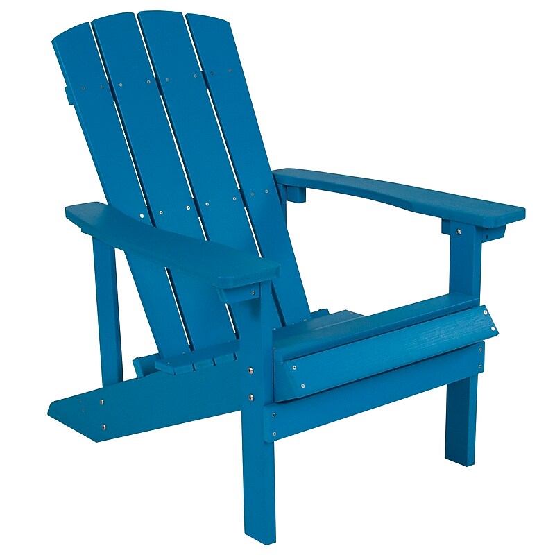 Flash Furniture Charlestown All-Weather Poly Resin Wood Adirondack Chair, Blue (JJC14501BLU) image 1