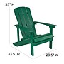 Flash Furniture Charlestown All-Weather Poly Resin Wood Adirondack Chair, Green (JJC14501GRN)~#|#~sp137092941_sc7