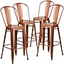 Flash Furniture Commercial Grade 30" High Copper Metal Indoor-Outdoor Barstool with Back, 4 Pack (4ET353430POC)~#|#~sp137093029_sc7