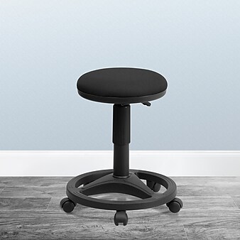 Flash Furniture Fabric Ergonomic Stool With Foot Ring, Black (WL905DG)
