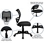Flash Furniture Alber Armless Ergonomic Mesh Swivel Mid-Back Task Office Chair, Black (WLA277BK)~#|#~sp137094895_sc7