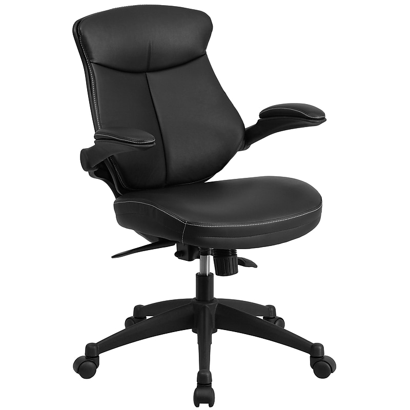 Flash Furniture Kale Ergonomic LeatherSoft Swivel Mid-Back Executive Office Chair, Black (BLZP804) image 1