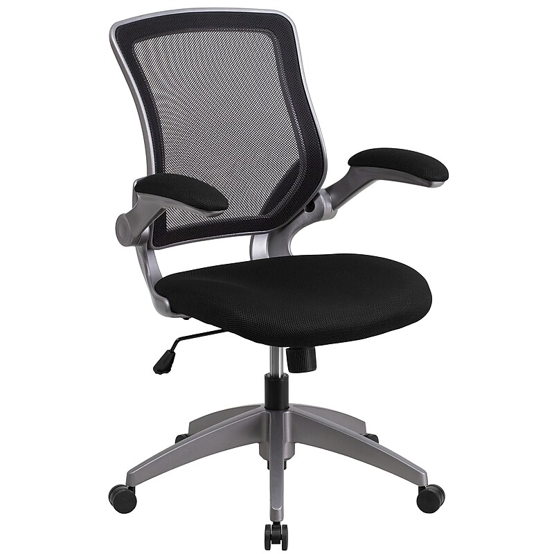Flash Furniture Kale Ergonomic Mesh Swivel Mid-Back Task Office Chair, Black (BLZP8805BK) image 1
