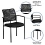 Flash Furniture Jana Mesh Stackable Side Chair with Arms, Black (GO5162)~#|#~sp137095342_sc7