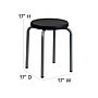 Flash Furniture Stackable Stool With Black Seat and Silver Powder Coated Frame, Black~#|#~sp137095470_sc7