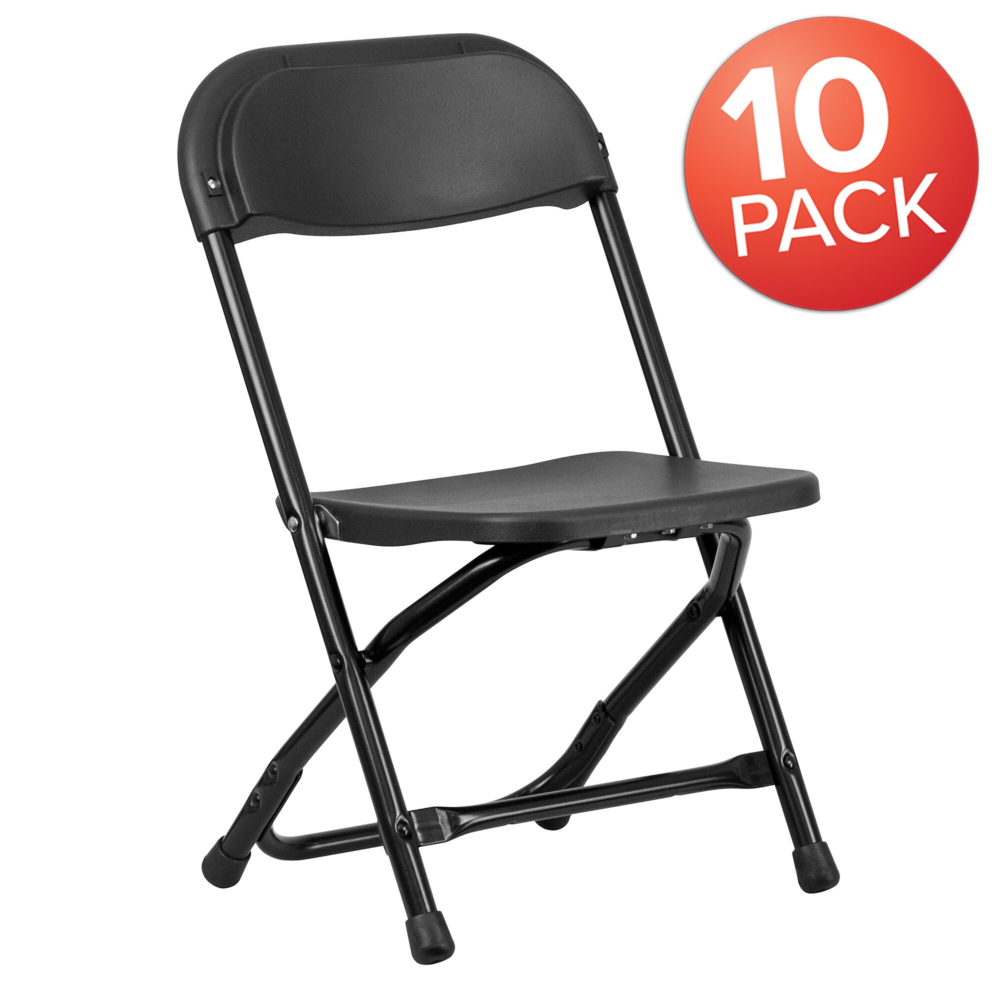 Flash Furniture Kids Plastic Armless Folding Chair, Black, 10/Pack (10YKIDBK) Sansujyuku sansujyuku.com