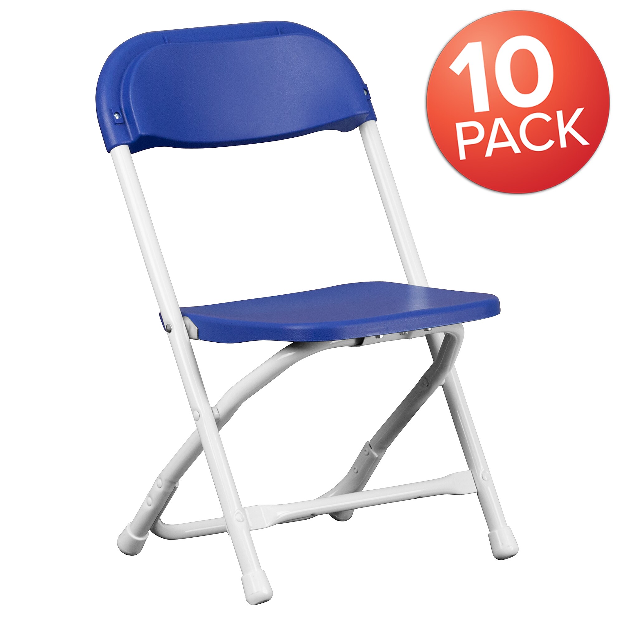 Flash Furniture Kids Plastic Armless Folding Chair, Blue, 10/Pack (10YKIDBL) Sansujyuku sansujyuku.com