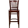 Flash Furniture HERCULES Series Traditional Wood Vertical Slat Back Restaurant Barstool, Mahogany Wood (XUW08BARMAH)~#|#~sp137095564_sc7