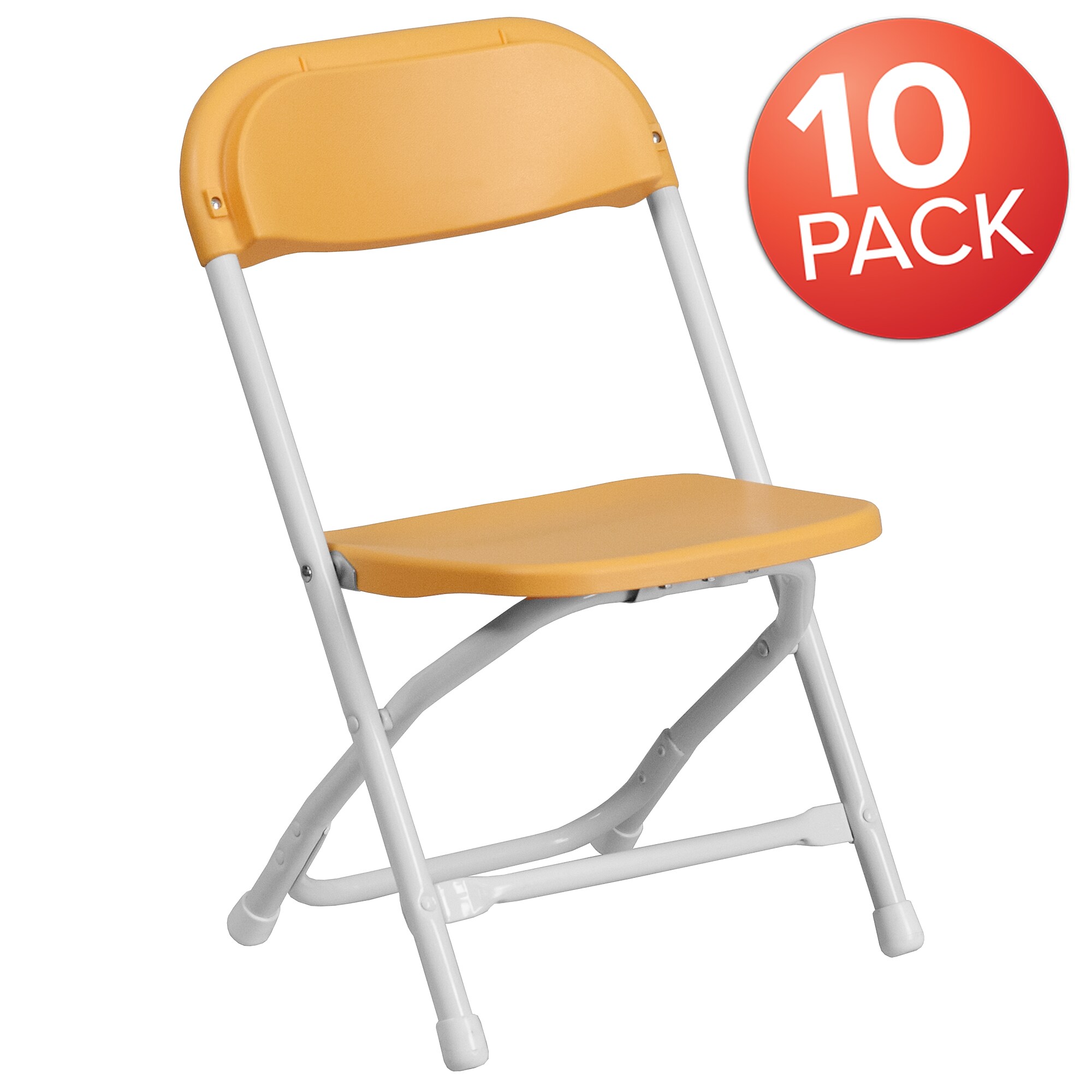 Flash Furniture Kids Plastic Armless Folding Chair, Yellow, 10/Pack (10YKIDYL) Sansujyuku sansujyuku.com