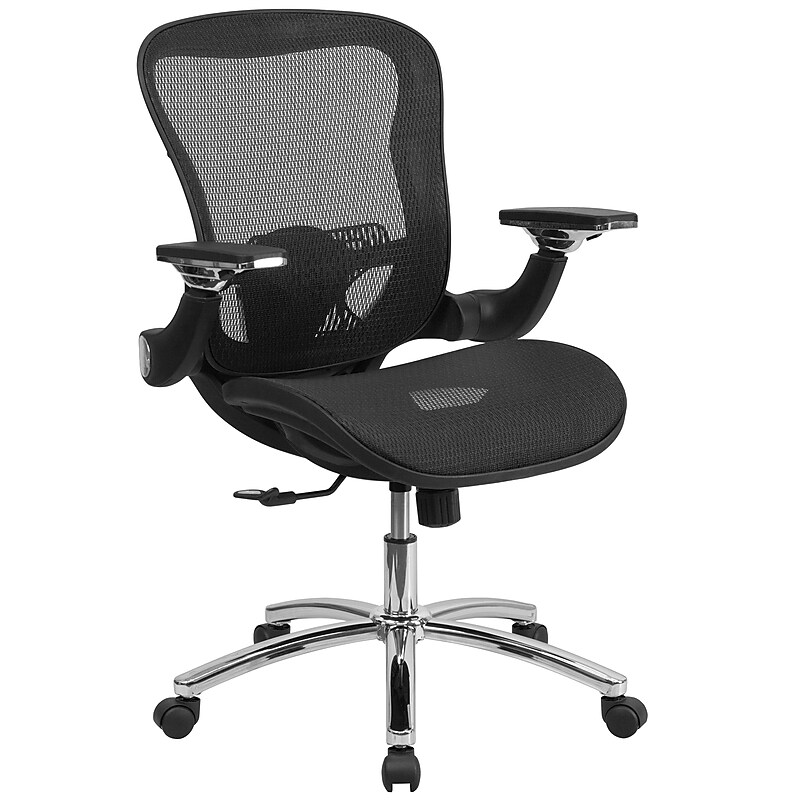 Flash Furniture Sam Ergonomic Mesh Swivel Mid-Back Executive Office Chair, Transparent Black (GOWY87) image 1