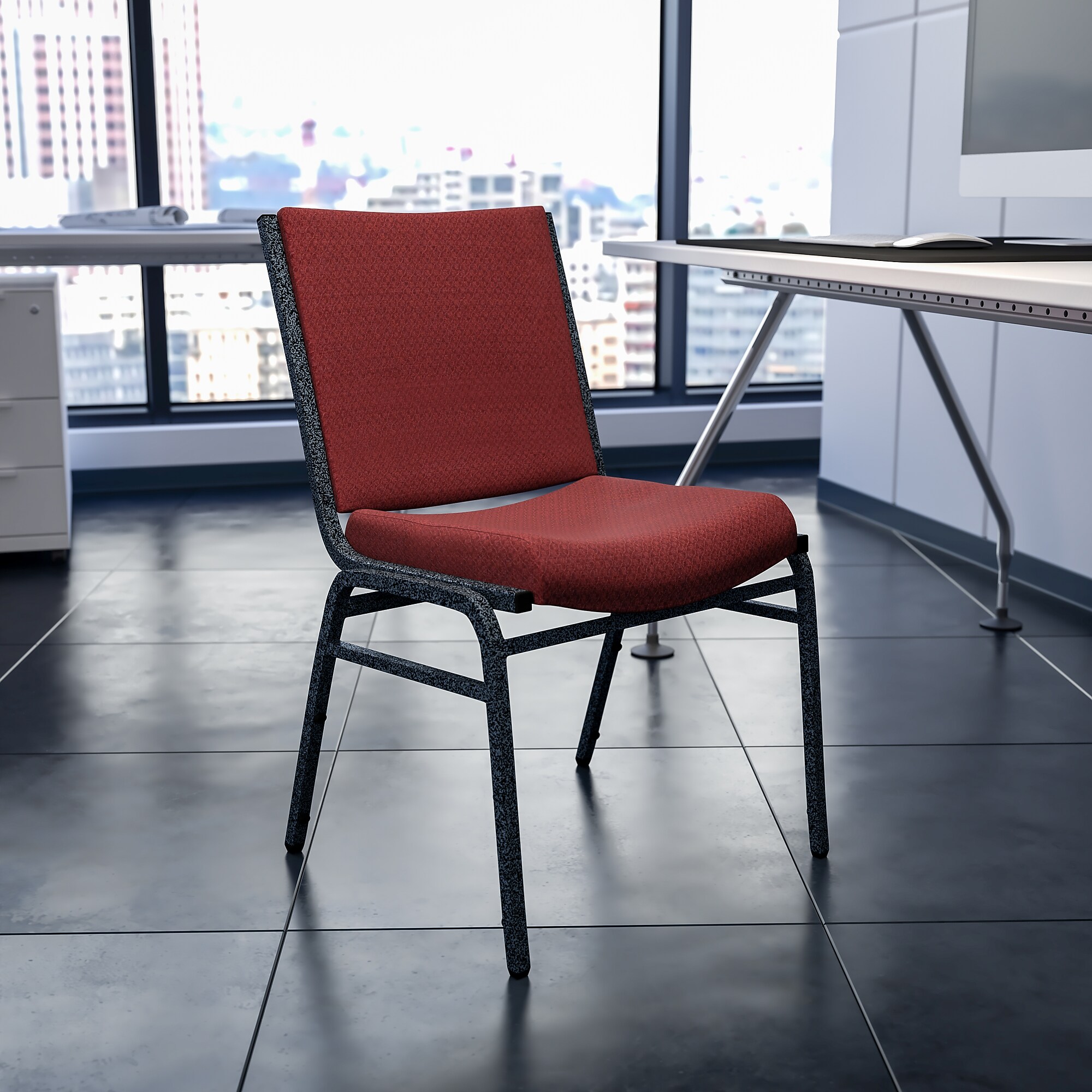 Flash Furniture HERCULES Fabric Stacking Chair, Burgundy Patterned (XU60153BY) Sansujyuku sansujyuku.com