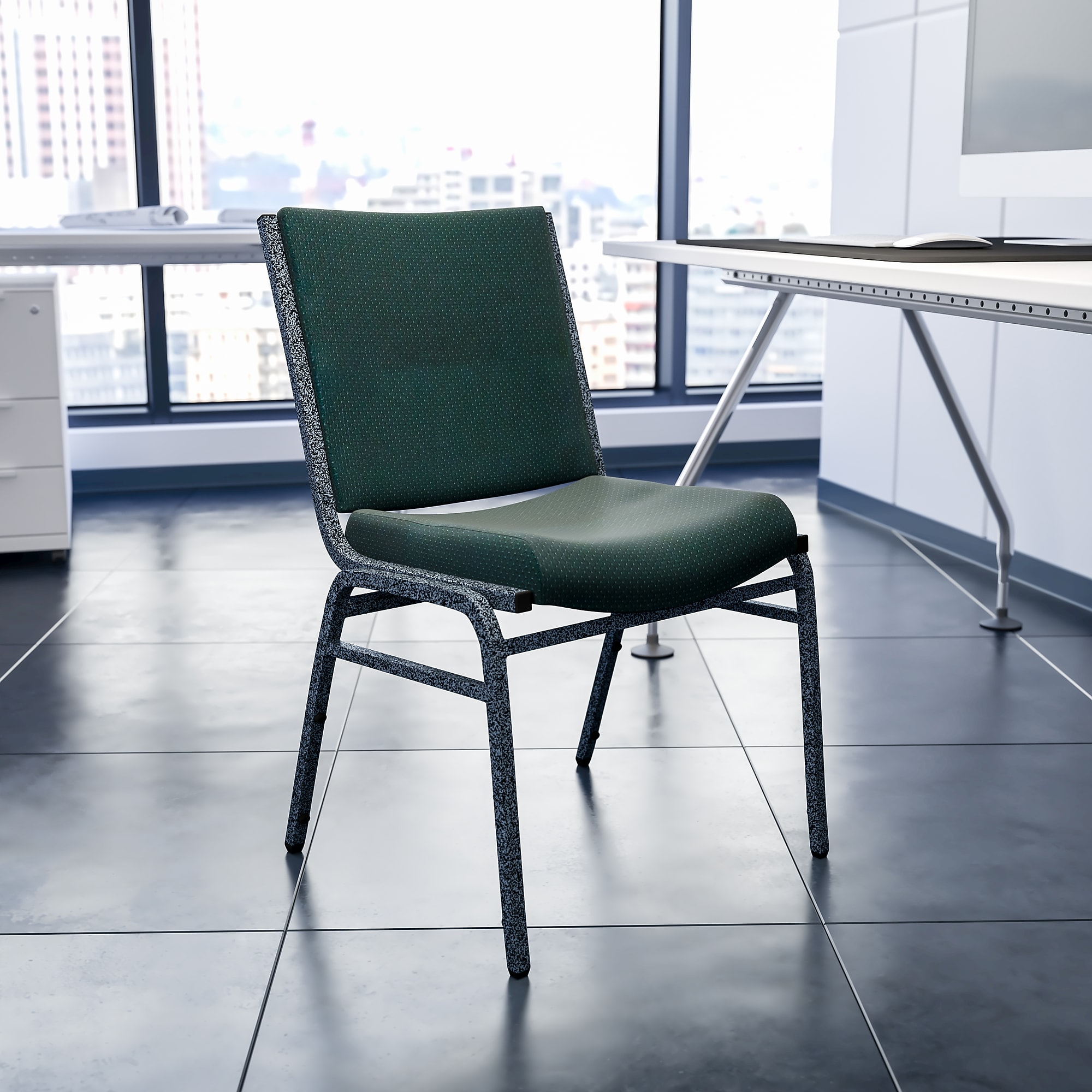 Flash Furniture HERCULES Fabric Stacking Chair, Green Patterned (XU60153GN) Sansujyuku sansujyuku.com