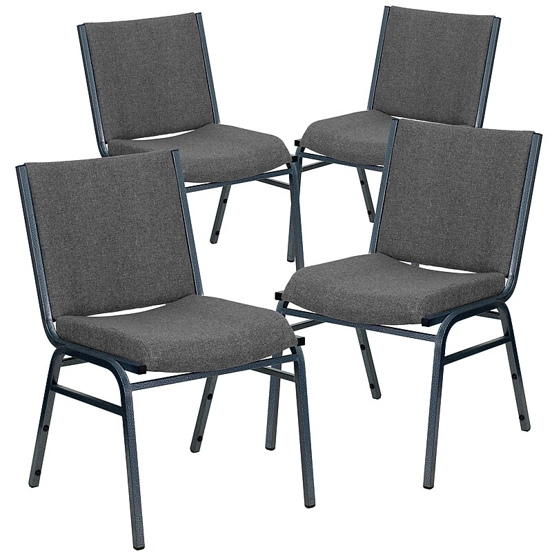 Flash Furniture HERCULES Fabric Stacking Chair, Gray, 4/Pack (4XU60153GY) image 1