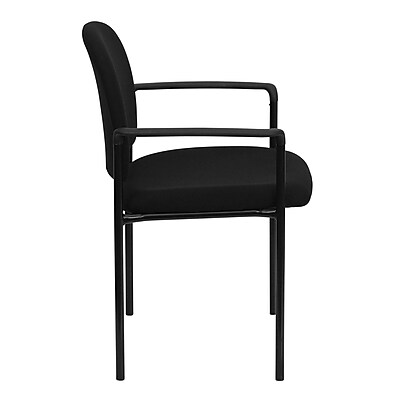Embroidered Comfort Fabric Stackable Steel Side Reception Chair with Arms - Thumbnail 5