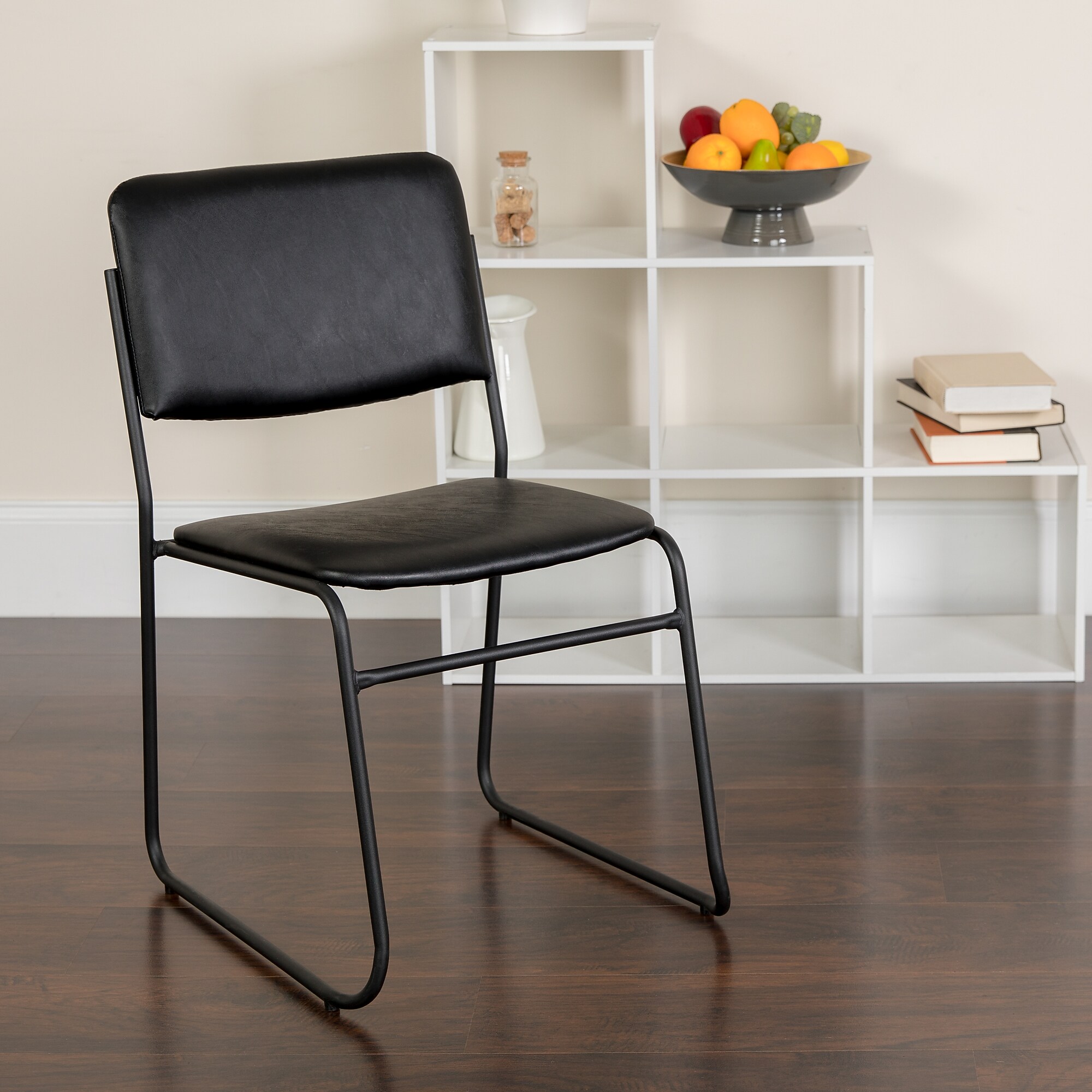 Flash Furniture HERCULES Series Vinyl Stacking Chair, Black (XU8700BLKBVYL30) Sansujyuku sansujyuku.com