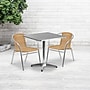Flash Furniture Lila Indoor-Outdoor Table Set with 2 Chairs, 27.5" x 27.5", Aluminum/Beige (TLH28SQ020BGCH2)~#|#~sp137096837_sc7
