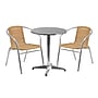 Flash Furniture Lila Indoor-Outdoor Table Set with 2 Chairs, 23.5" x 23.5", Aluminum/Beige (TLH24RD020BGCH2)~#|#~sp137096875_sc7
