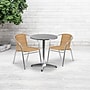 Flash Furniture Lila Indoor-Outdoor Table Set with 2 Chairs, 23.5" x 23.5", Aluminum/Beige (TLH24RD020BGCH2)~#|#~sp137096879_sc7