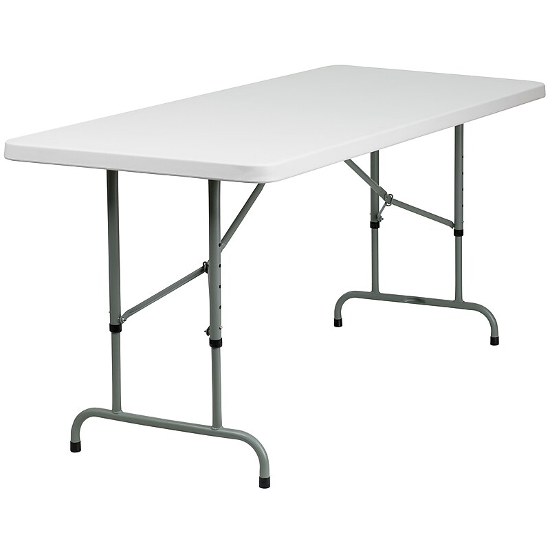 Flash Furniture Kathryn Folding Table, 72" x 30", Granite White (RB3072ADJ) image 1