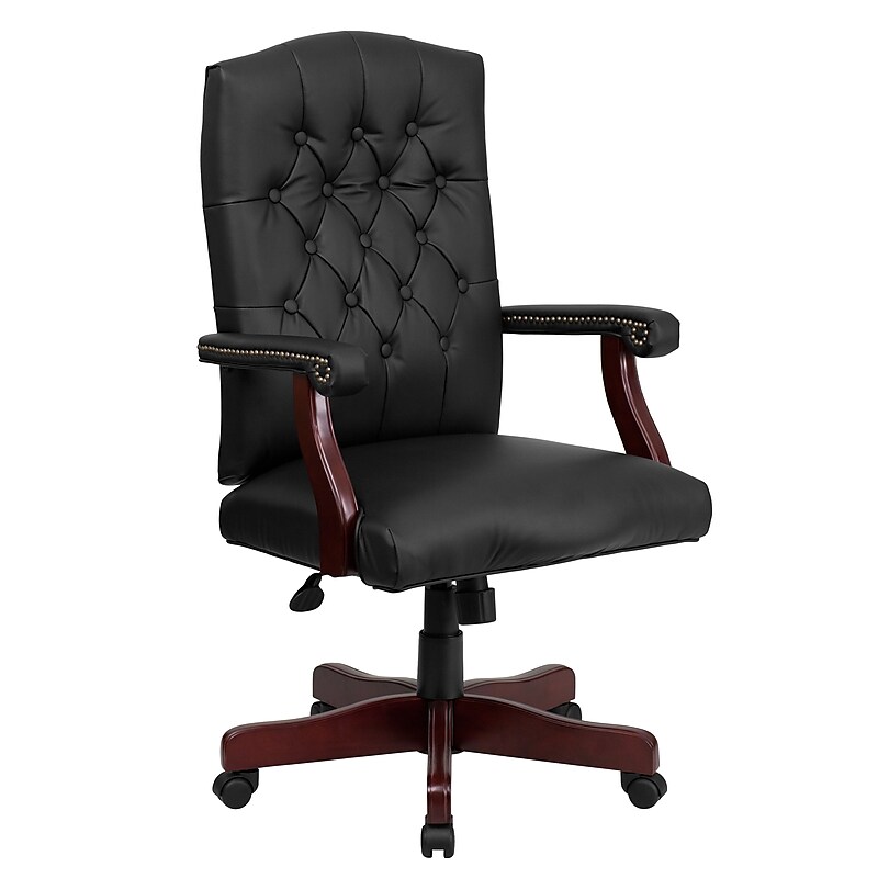 Flash Furniture Martha Washington LeatherSoft Swivel Executive Office Chair, Black (801LLF05BKLEA) image 1