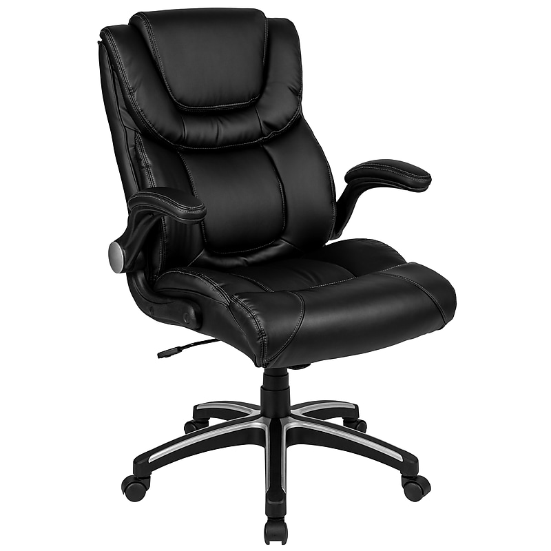 Flash Furniture Hansel LeatherSoft Swivel Executive Office Chair, Black (BT9896H) image 1