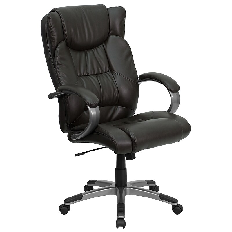 Flash Furniture Hansel Ergonomic LeatherSoft Swivel High Back Executive Office Chair, Espresso Brown (BT9088BRN) image 1