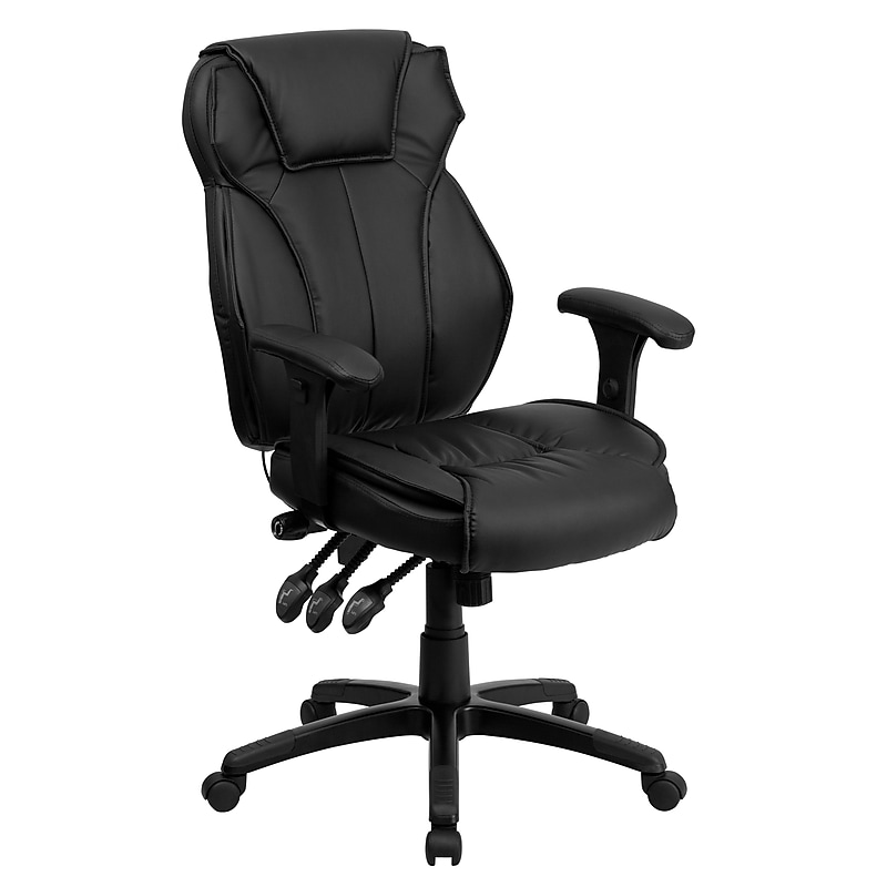 Flash Furniture Hansel Ergonomic LeatherSoft Swivel High Back Executive Office Chair, Black (BT9835H) image 1