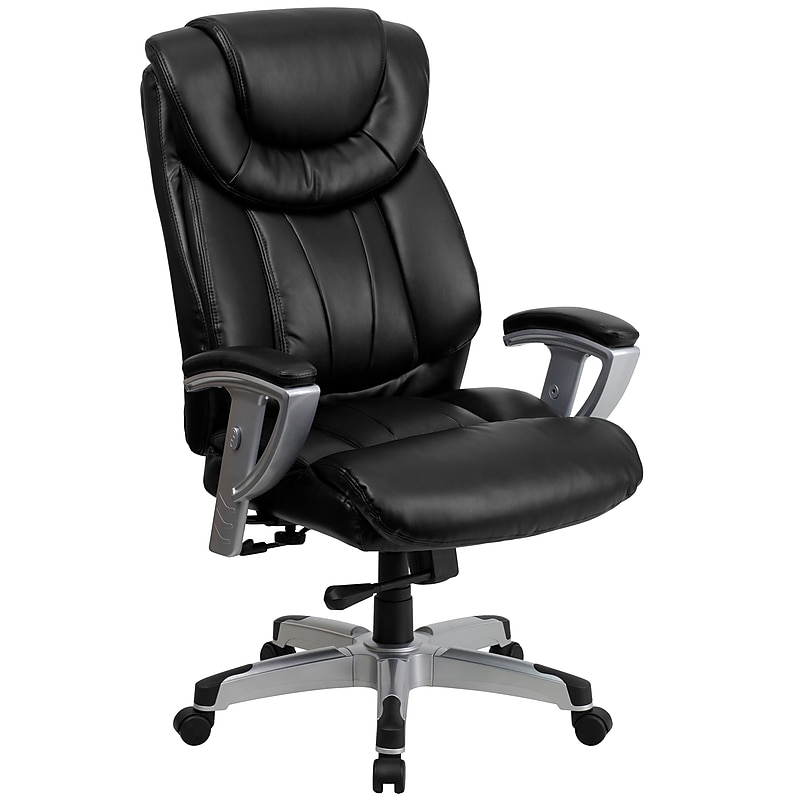 Flash Furniture HERCULES Series LeatherSoft Swivel Big & Tall Executive Office Chair, Black (GO1534BKLEA) image 1