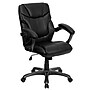 Flash Furniture Megan Ergonomic LeatherSoft Swivel Mid-Back Overstuffed Task Office Chair, Black (GO724MBKLEA)~#|#~sp137097802_sc7