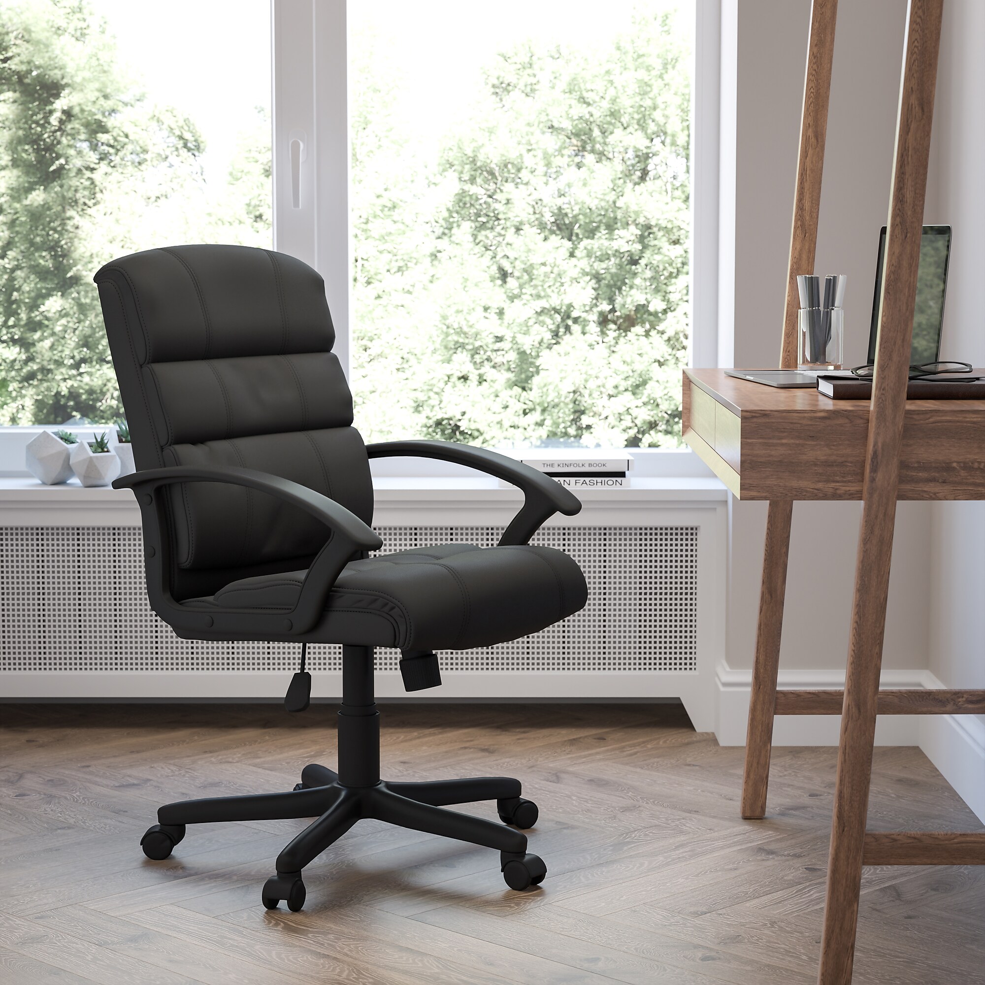 Flash Furniture Lane LeatherSoft Swivel Task Chair, Black (GO1004BKLEA) Sansujyuku sansujyuku.com