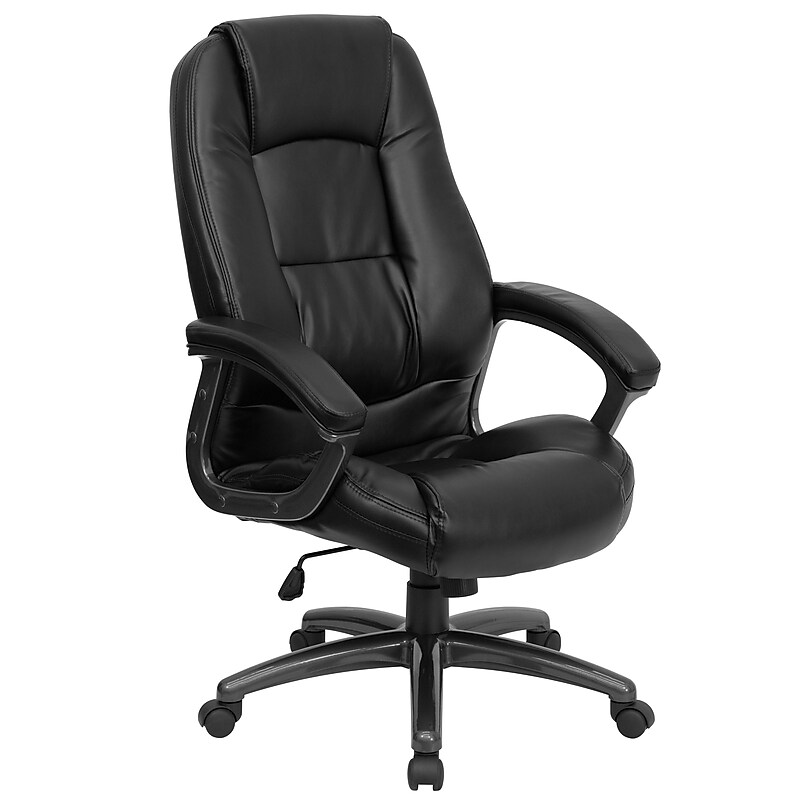 Flash Furniture Jules Ergonomic LeatherSoft Swivel High Back Executive Office Chair, Black (GO7145BK) image 1