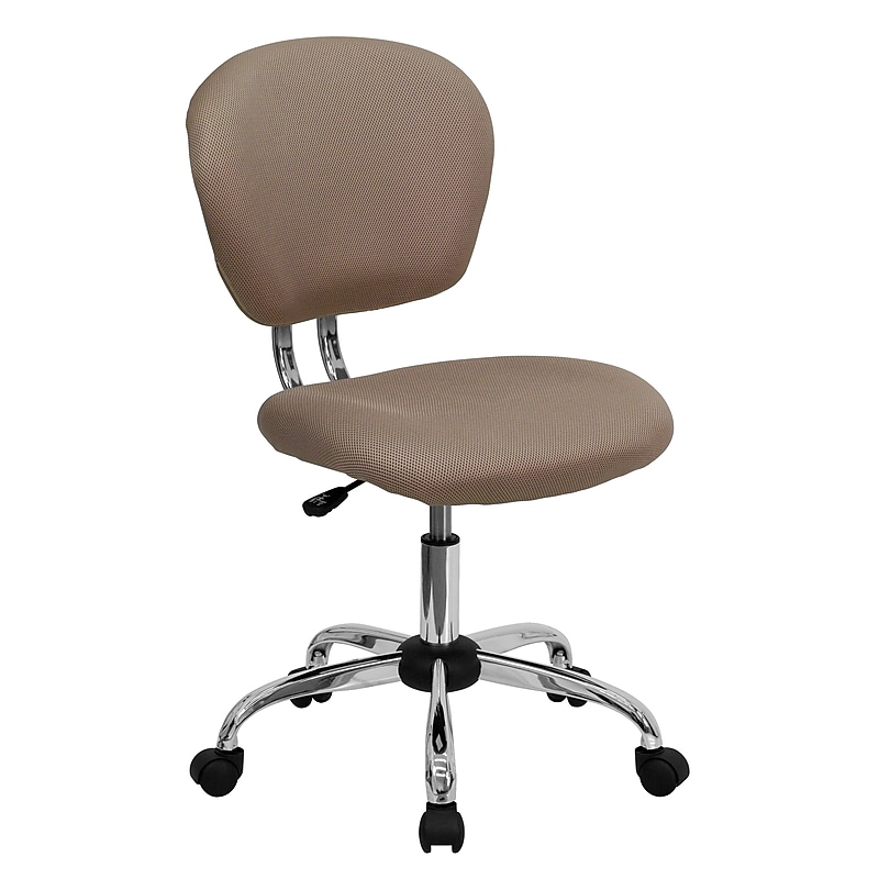 Flash Furniture Beverly Armless Ergonomic Mesh Swivel Mid-Back Padded Task Office Chair, Coffee Brown (H2376FCOF) image 1