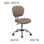 Flash Furniture Beverly Armless Ergonomic Mesh Swivel Mid-Back Padded Task Office Chair, Coffee Brown (H2376FCOF)~#|#~sp137098043_sc7