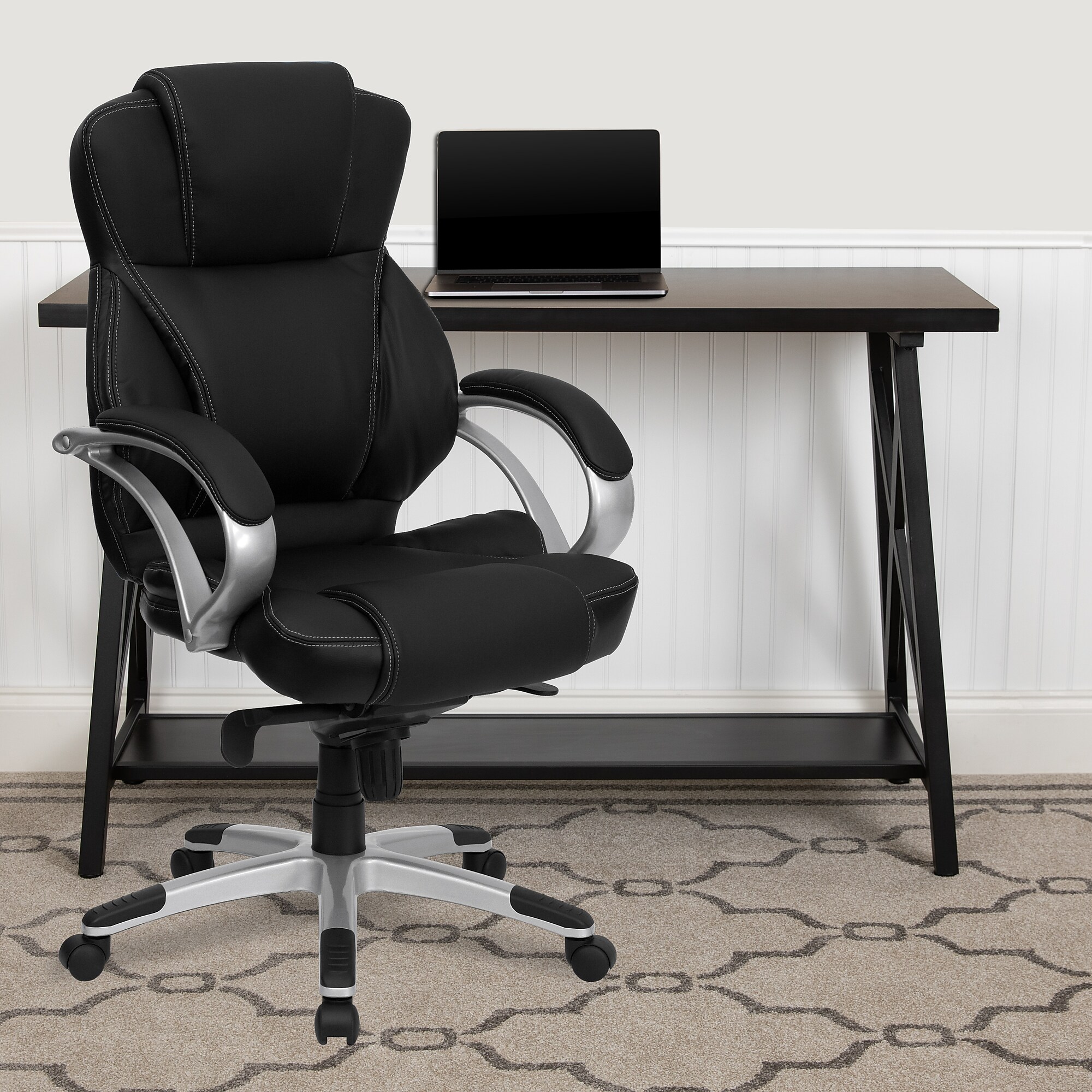 Flash Furniture Hawkins Ergonomic LeatherSoft Swivel High Back Executive Office Chair, Black (H9626L2) Sansujyuku sansujyuku.com