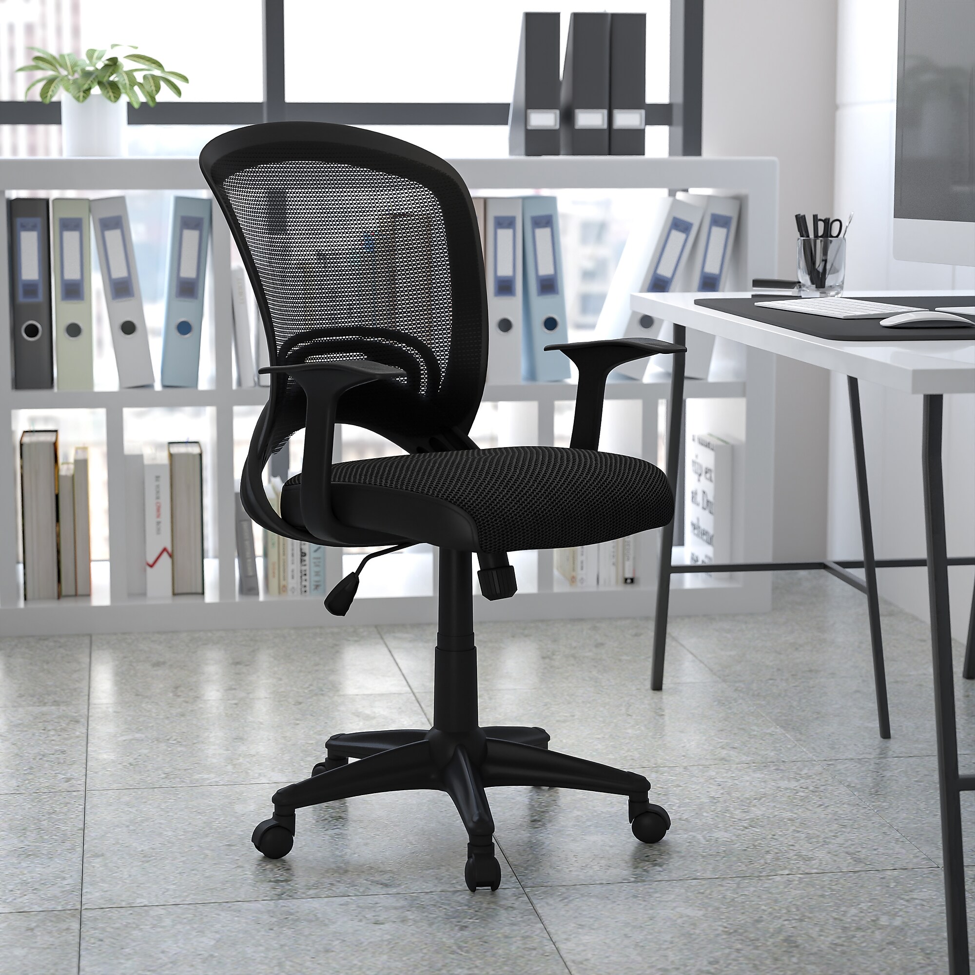 Flash Furniture Manny Ergonomic Mesh Swivel Mid-Back Task Office Chair, Black (HL0007) Sansujyuku sansujyuku.com