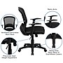 Flash Furniture Manny Ergonomic Mesh Swivel Mid-Back Task Office Chair, Black (HL0007)~#|#~sp137098249_sc7