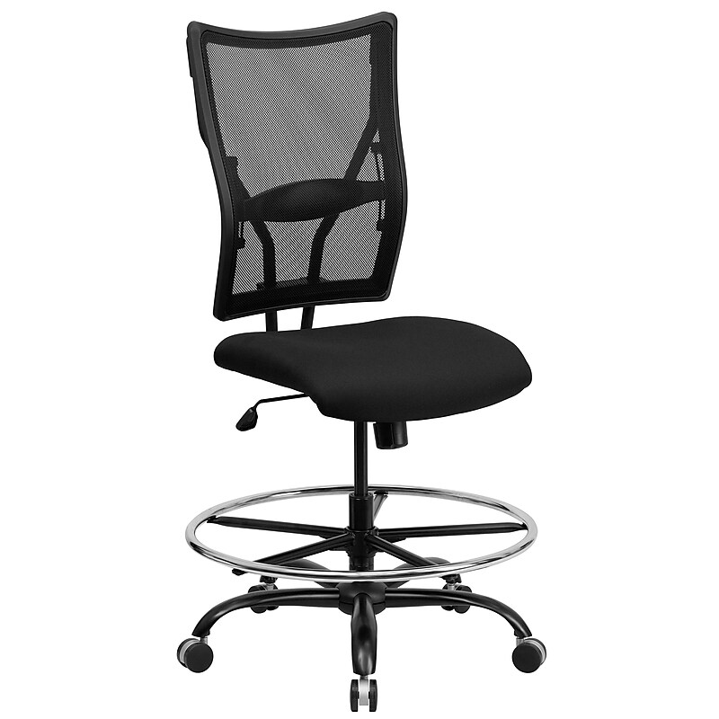 Flash Furniture HERCULES Fabric Drafting Big & Tall Chair, 400 lb. Capacity, Black (WL5029SYGD) image 1