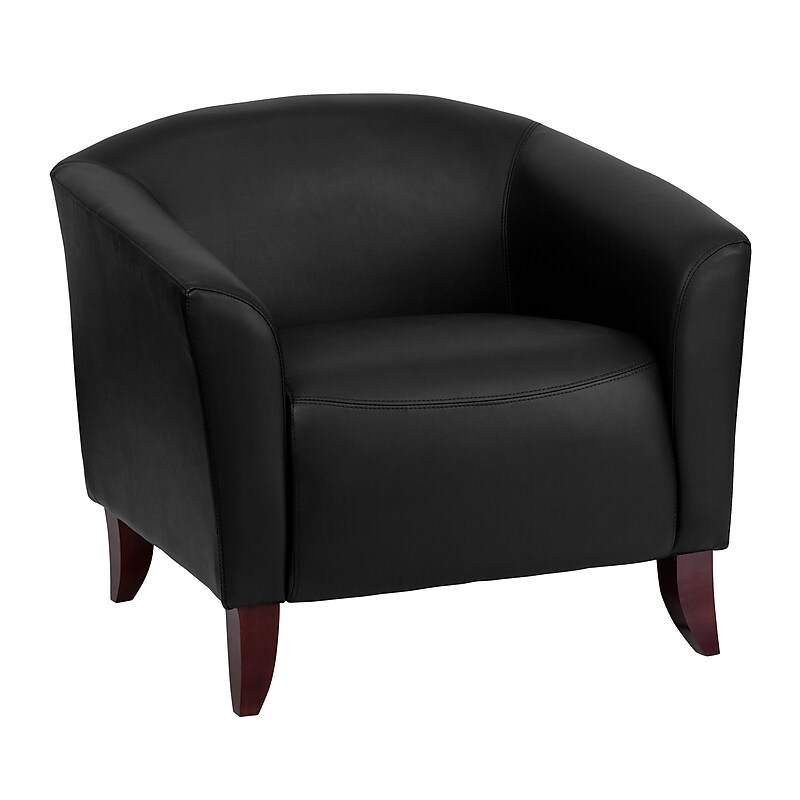 Flash Furniture Hercules Wood/Veneer Accent Chair, Black (1111BK) image 1