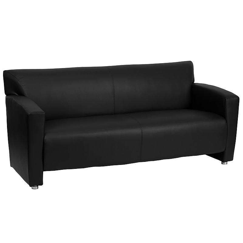 Flash Furniture HERCULES Majesty Series 68.5" LeatherSoft Sofa, Black (2223BK) image 1